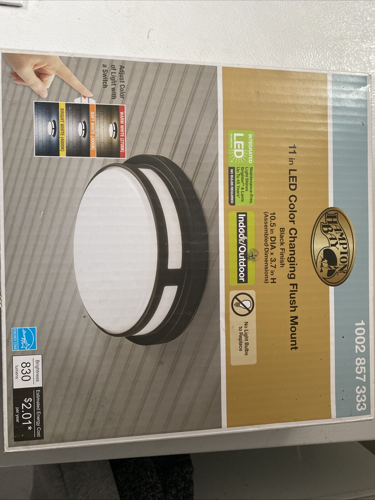 11 In LED Color changing Flush Mount (Black Finish)