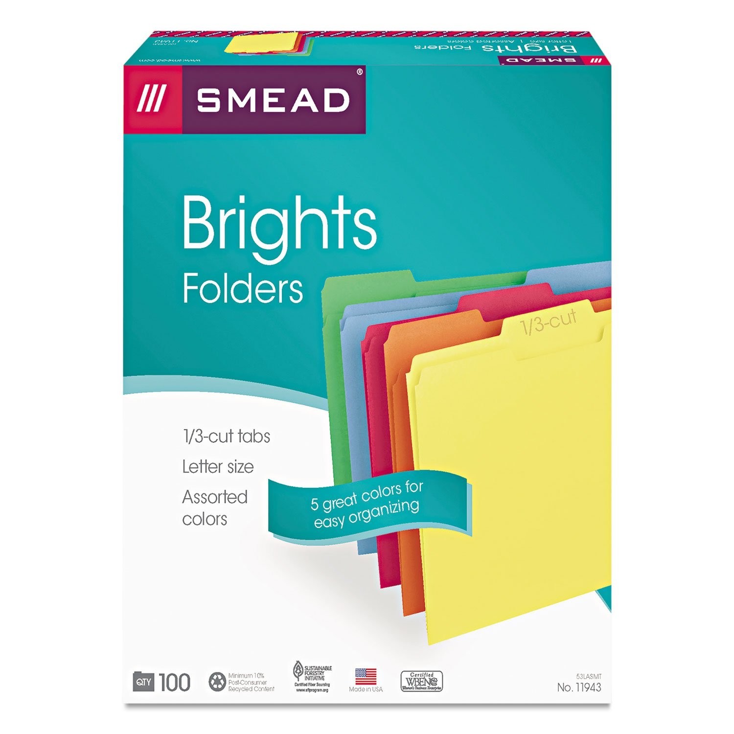 Durable 10% Recycled File Folders, Assorted Primary Colors - Efficient Filing