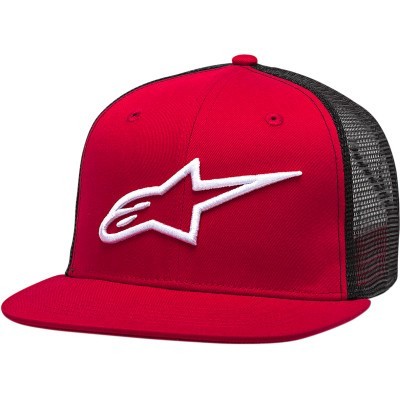 Alpinestars Corp Trucker Snapback Hat - Red/Black - Adult One Size Fits All