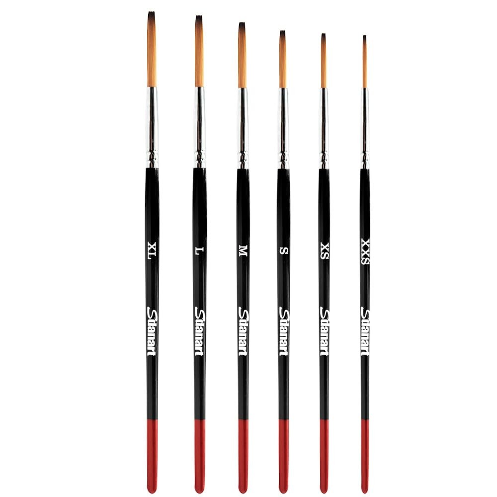 Sdanart Lettering Quill Brushes, 6 pcs XL, L, M, S, XS, XXS, Black