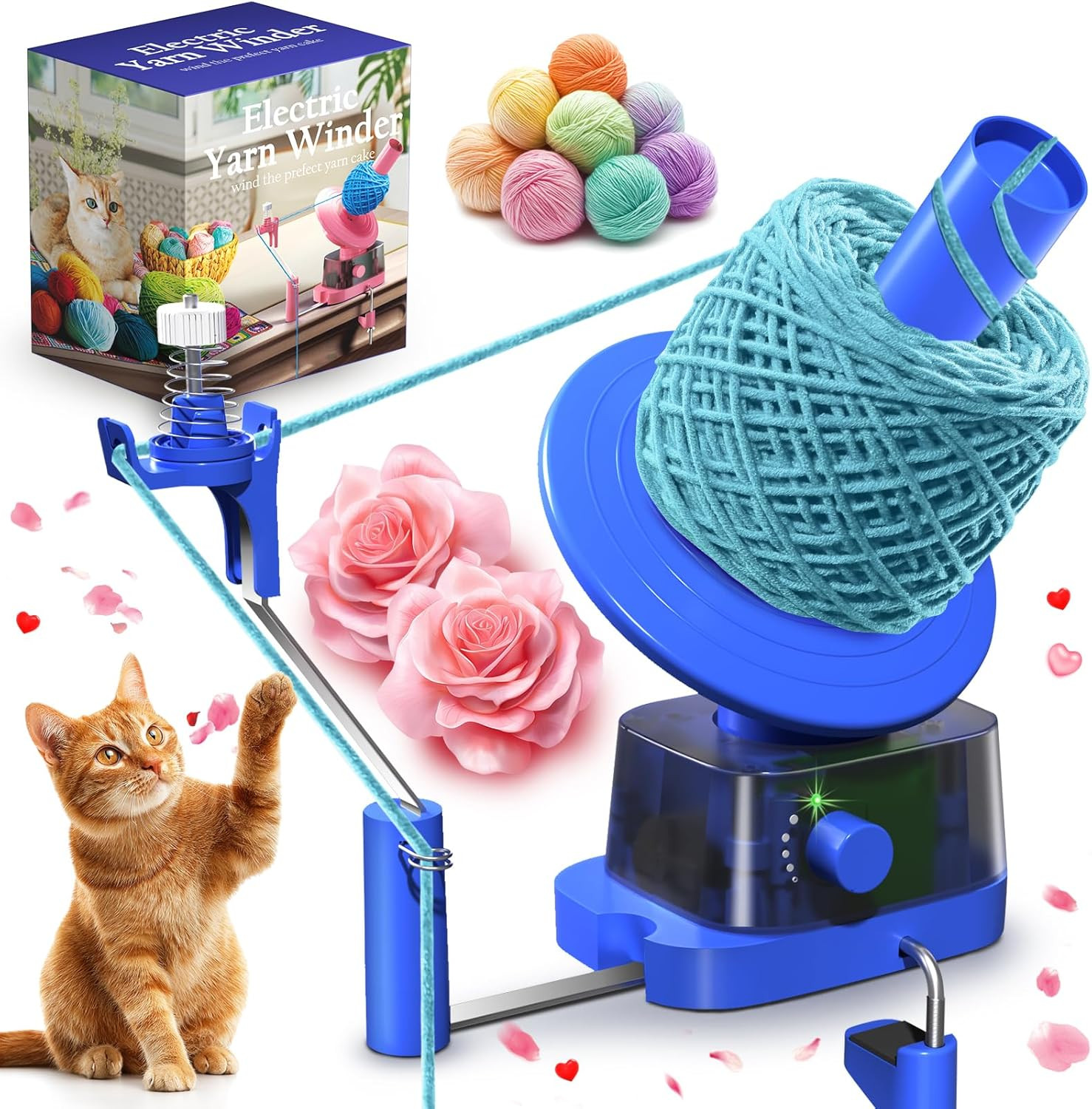 Yarn Winder | Electric Yarn Ball Winder, 13Oz Dual Strong Tension Knit Spinner f