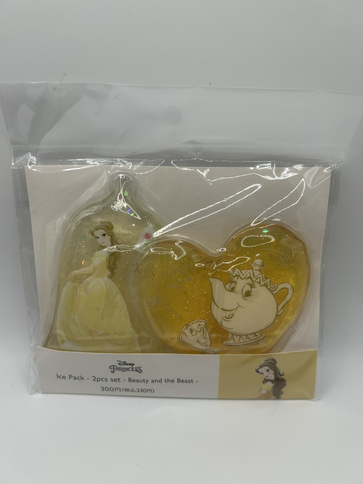 Princess Belle Disney Ice Pack 2Pcs Set Reusable Gel Beauty Beast Mrs Potts Chip