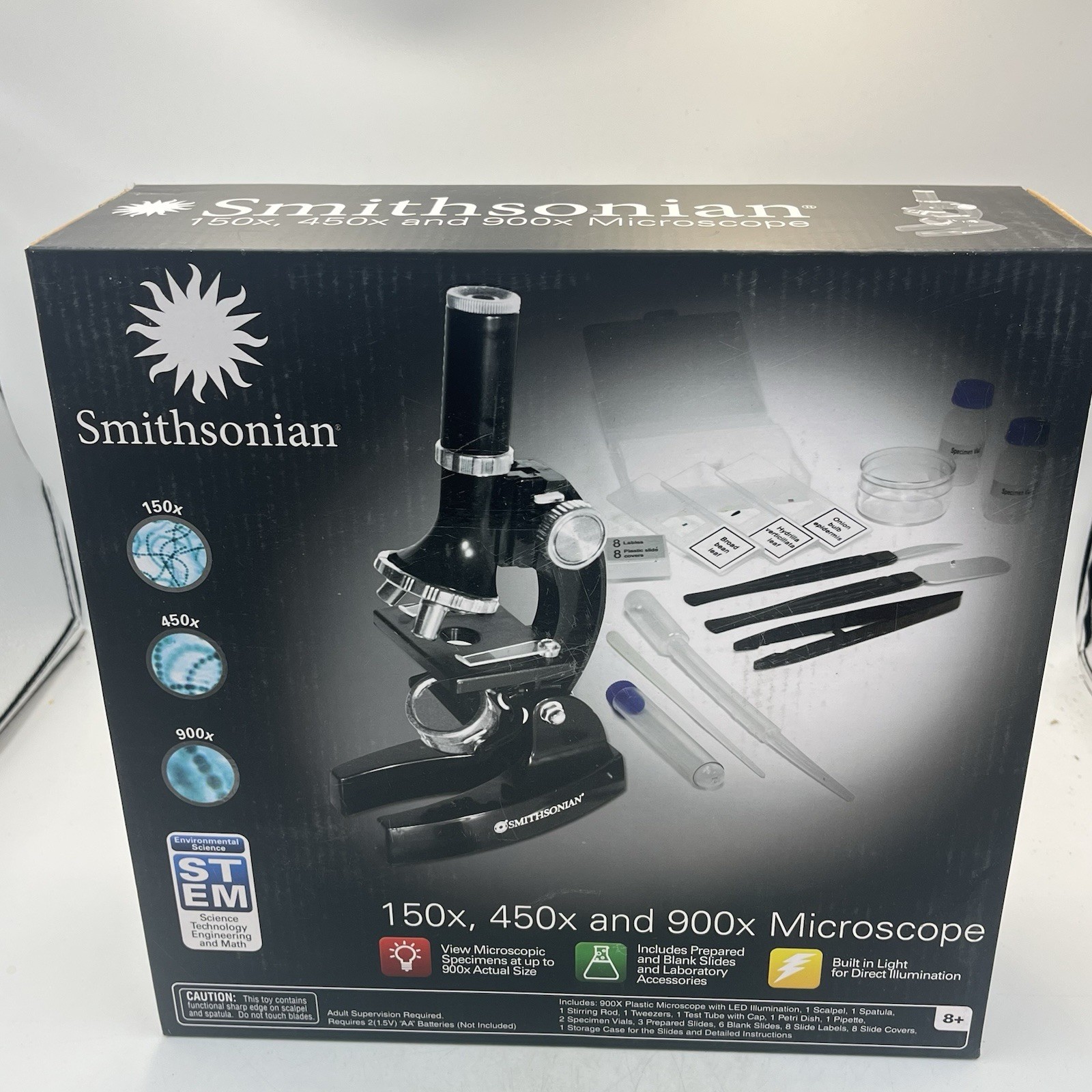 Smithsonian 150x 450x 900x Microscope Kit Science Educational New In Sealed Box