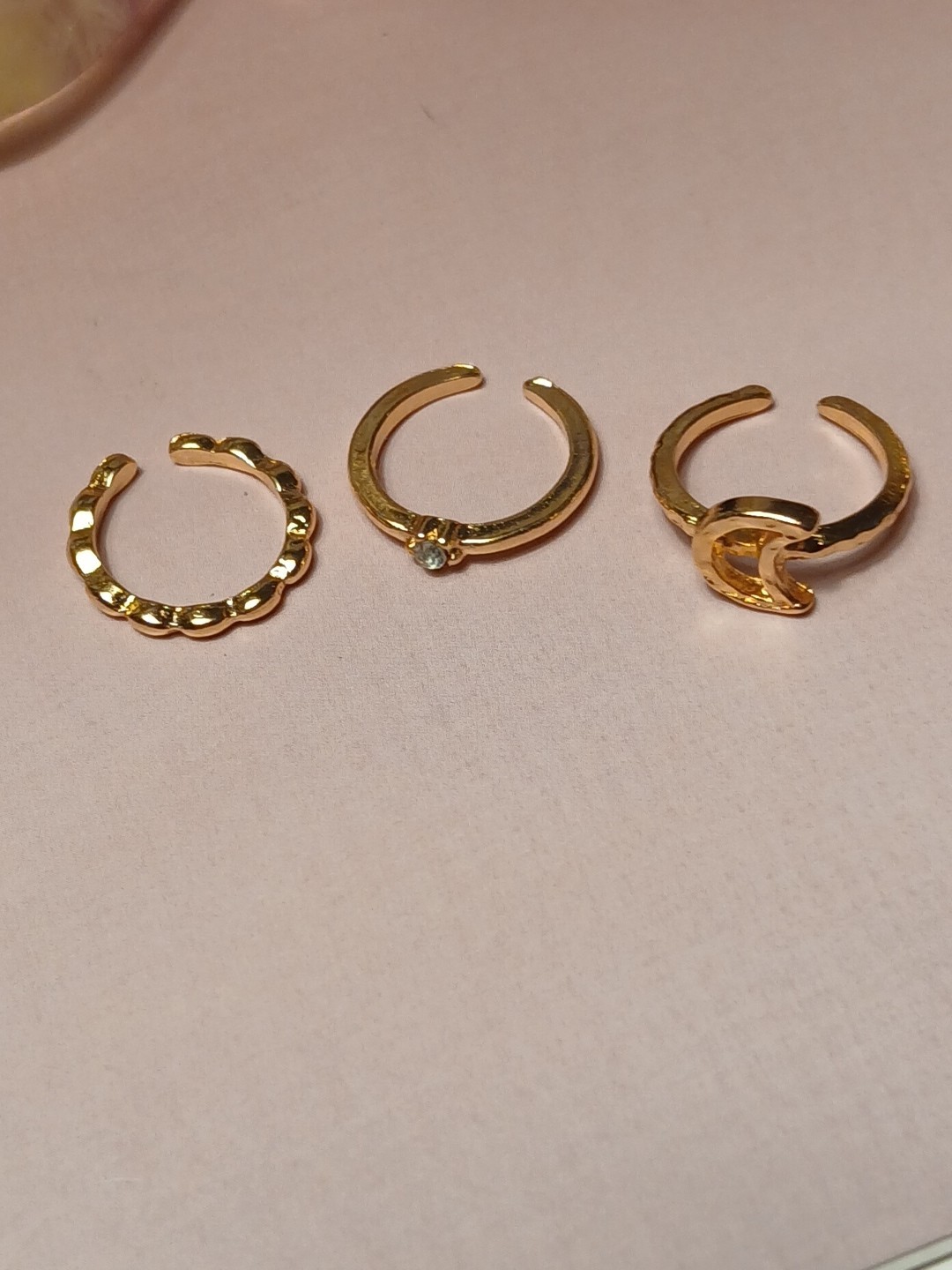 Set Of 3 Golden Tone Toe Rings