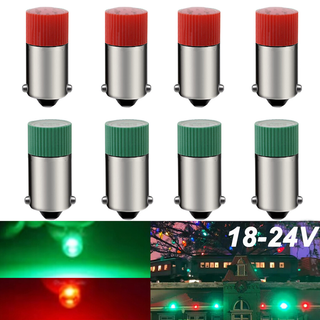 8x 18V #53 Green & Red Bayonet LED Bulbs For Lionel and MTH 153 Signals Lights
