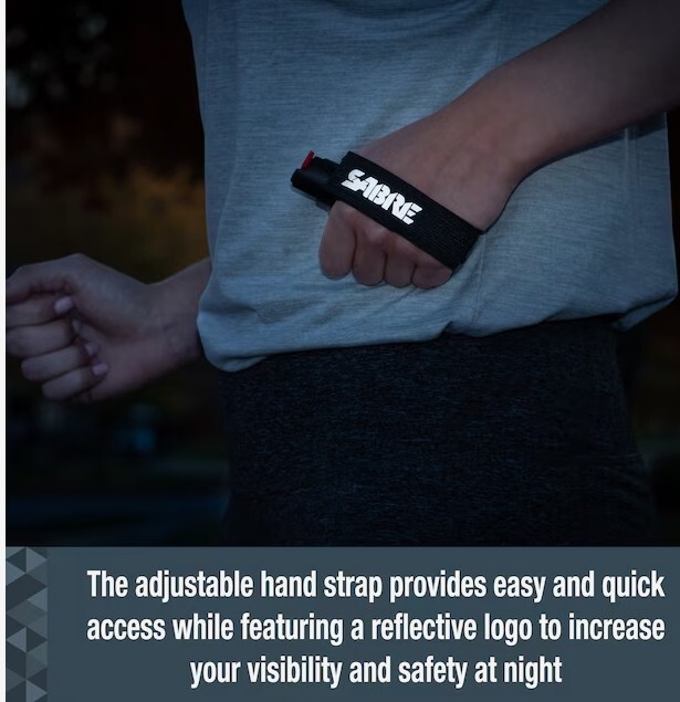 Sabre Runner Pepper Gel Black Adjustable Reflective Hand Strap NEW