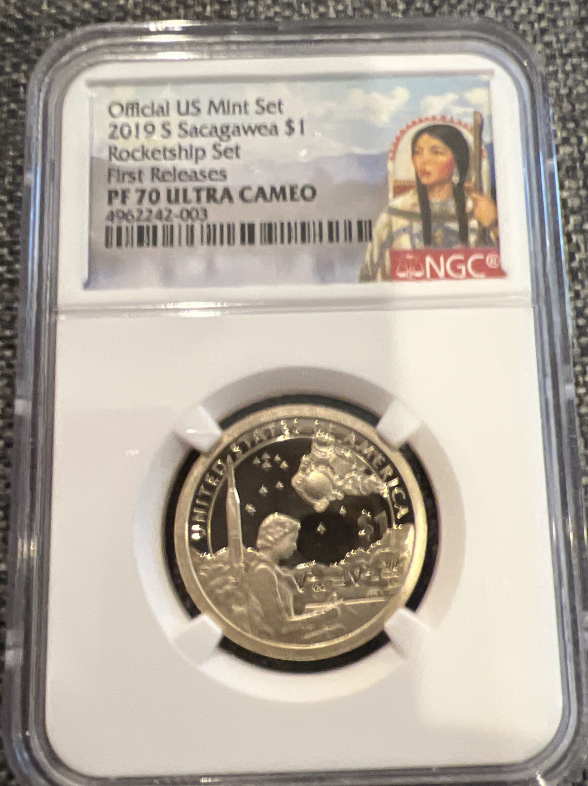2019 S Proof $1 Native Sacagawea NGC First Release PF70 Rocketship Set