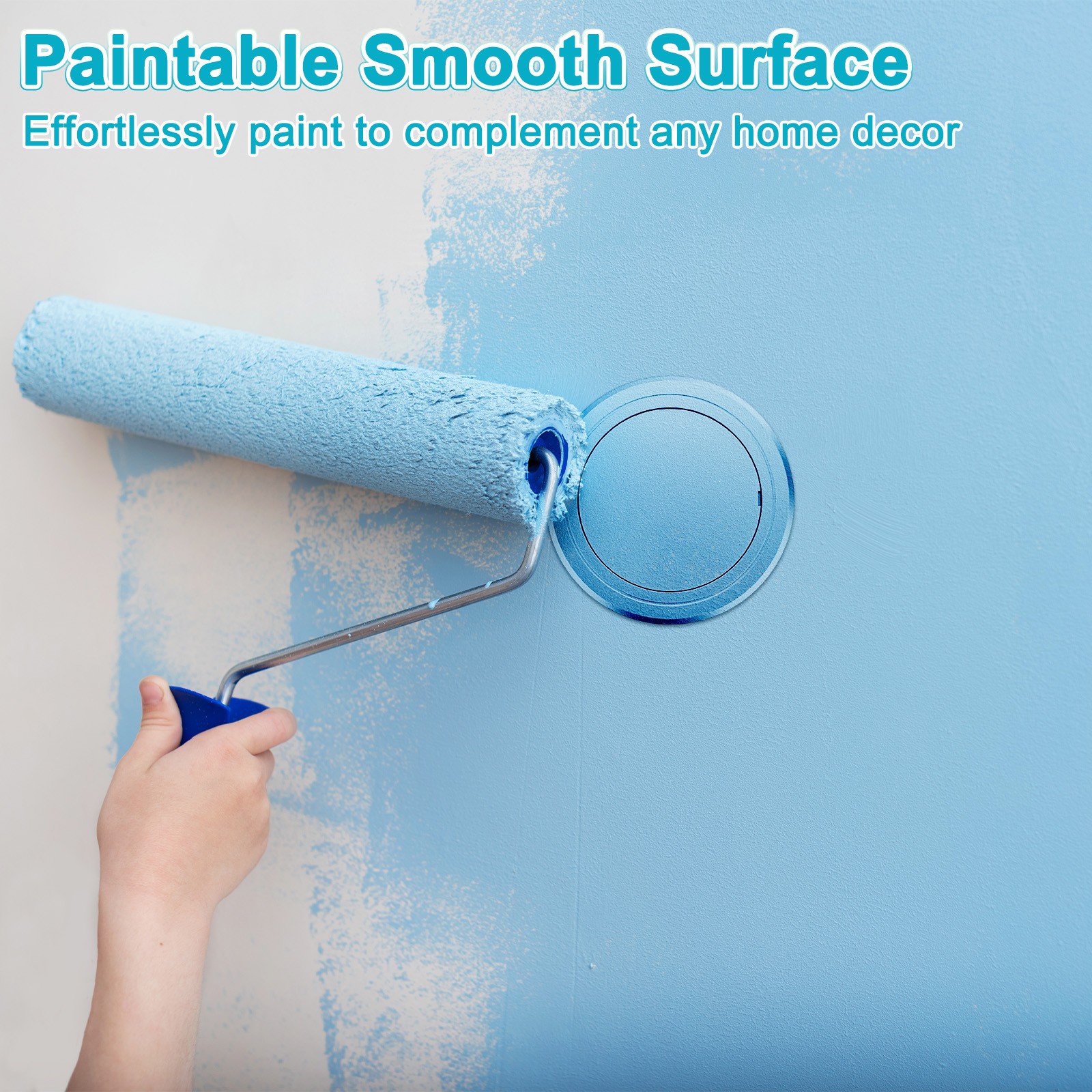 1-Pack Access Panel for Drywall, 5x5 Inch Round Plastic Removable [Silver Tone]