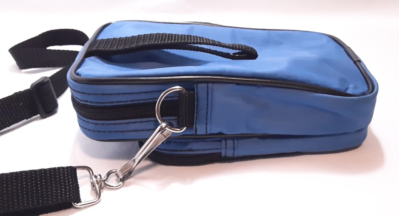 Sun Valley Camera Case W/Pockets, Shoulder Strap Blue (7"×4" in)