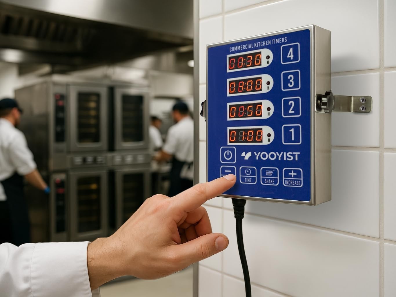 Precision Kitchen Timers for Cooking – 4 Channel Commercial Kitchen Timer Res...