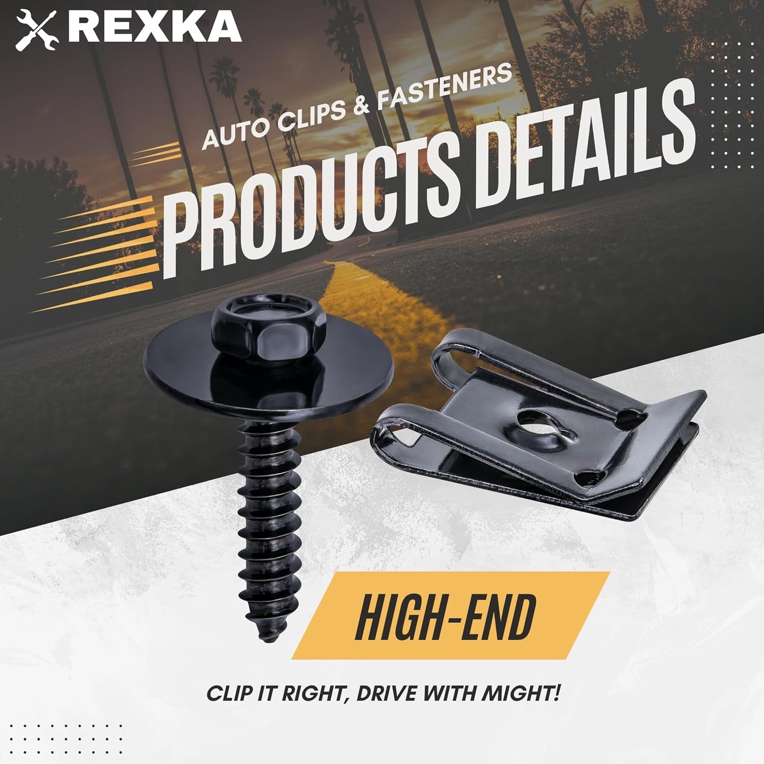 Rexka 10 Sets M4.2 Universal Fender Liner Engine Splash Shield Hex Head Screw &