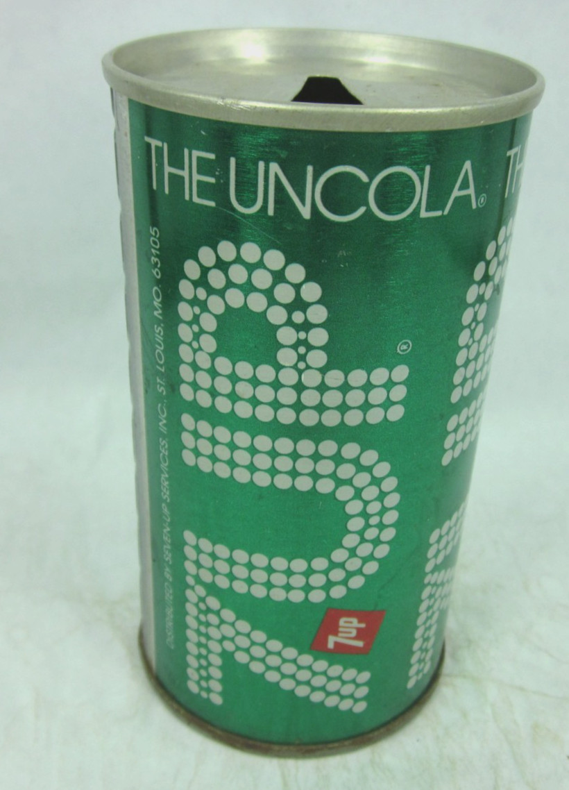 THE UNCOLA 7UP straight steel soda pop can St Louis Missouri