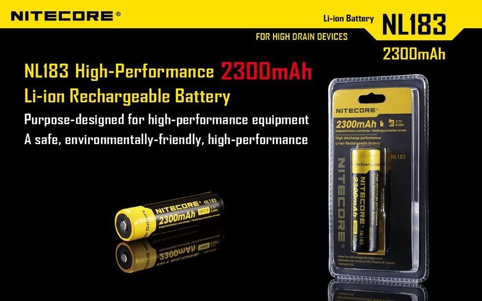 2 X Nitecore 2300mAh Protected Rechargeable Batteries NL183 for flashlights++