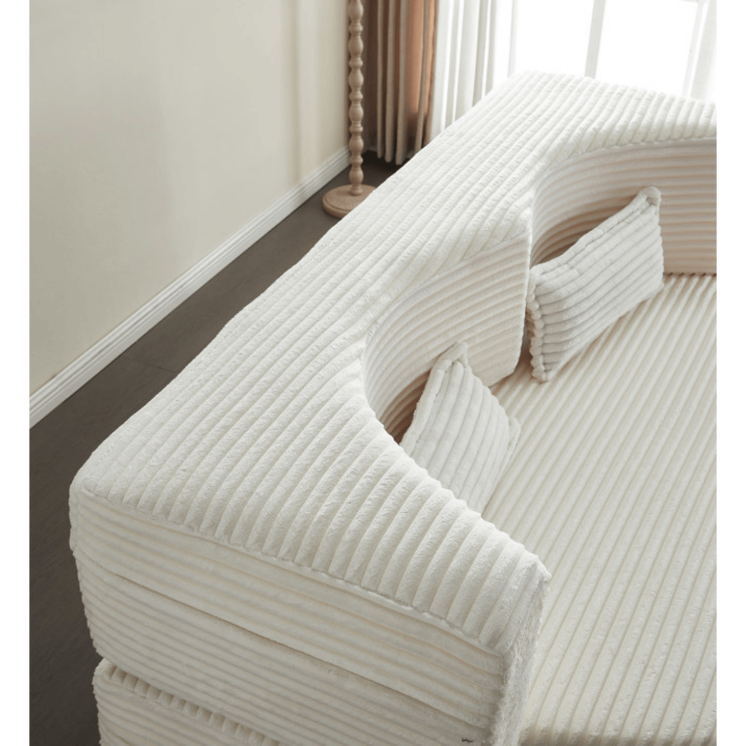 Foldable Floor Sofa Bed Convertible Futon Mattress for Small Spaces w/ 2 Pillow