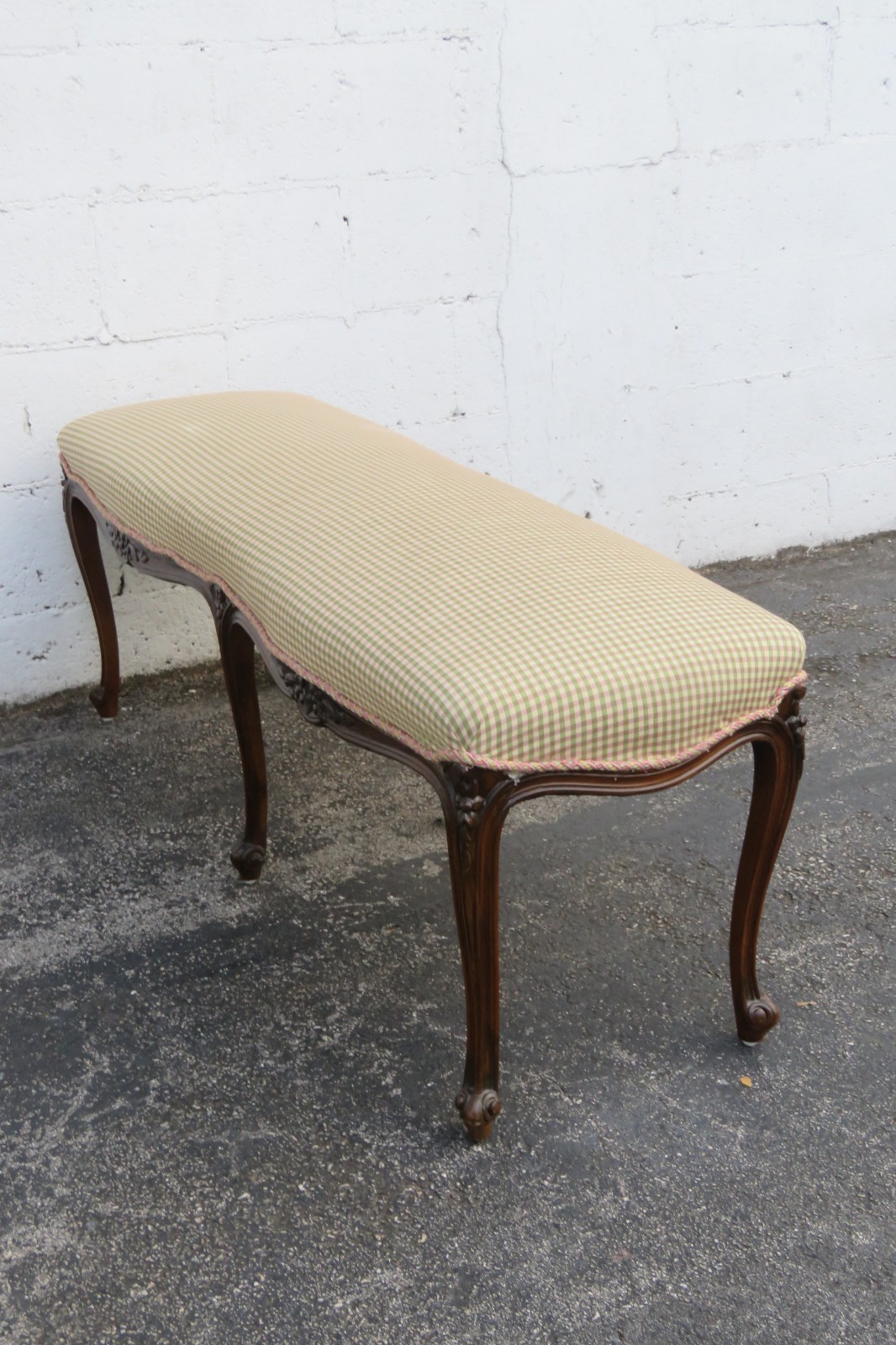 French Long Upholstered Bed End Bench Stool 6296