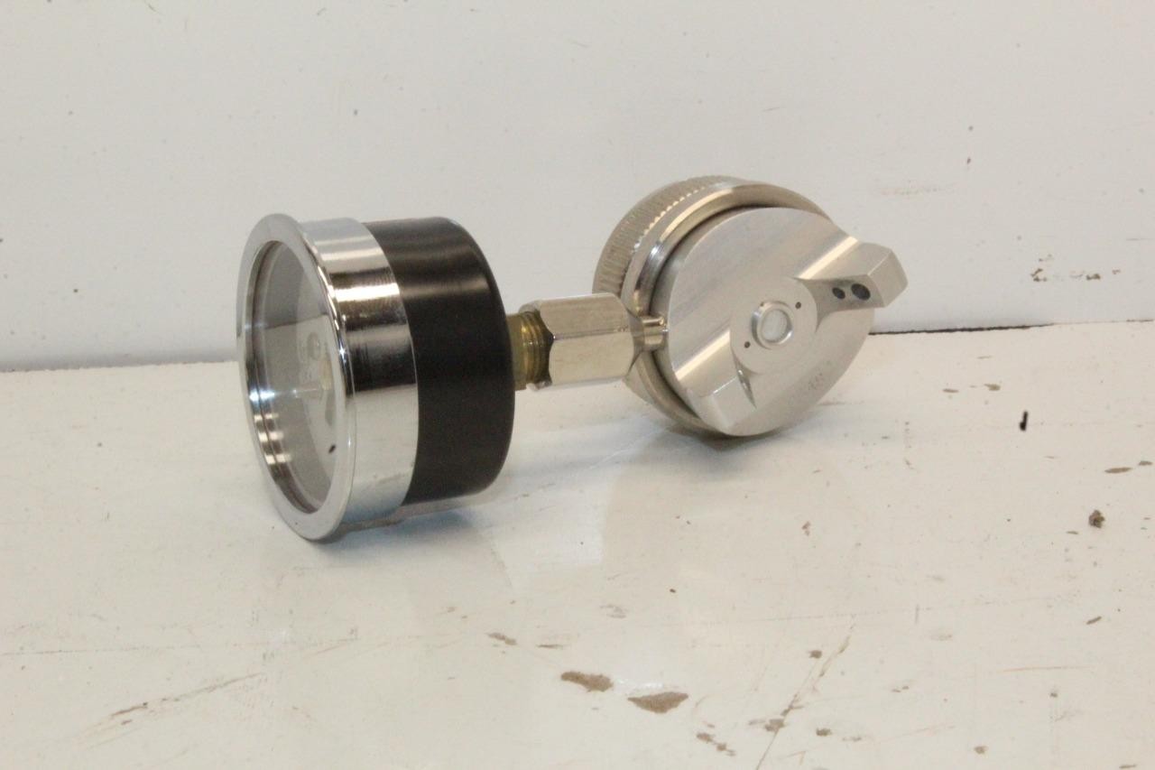Binks 95AS Air Nozzle Test Cap w/ Gauge Silver Auto Paint Gun