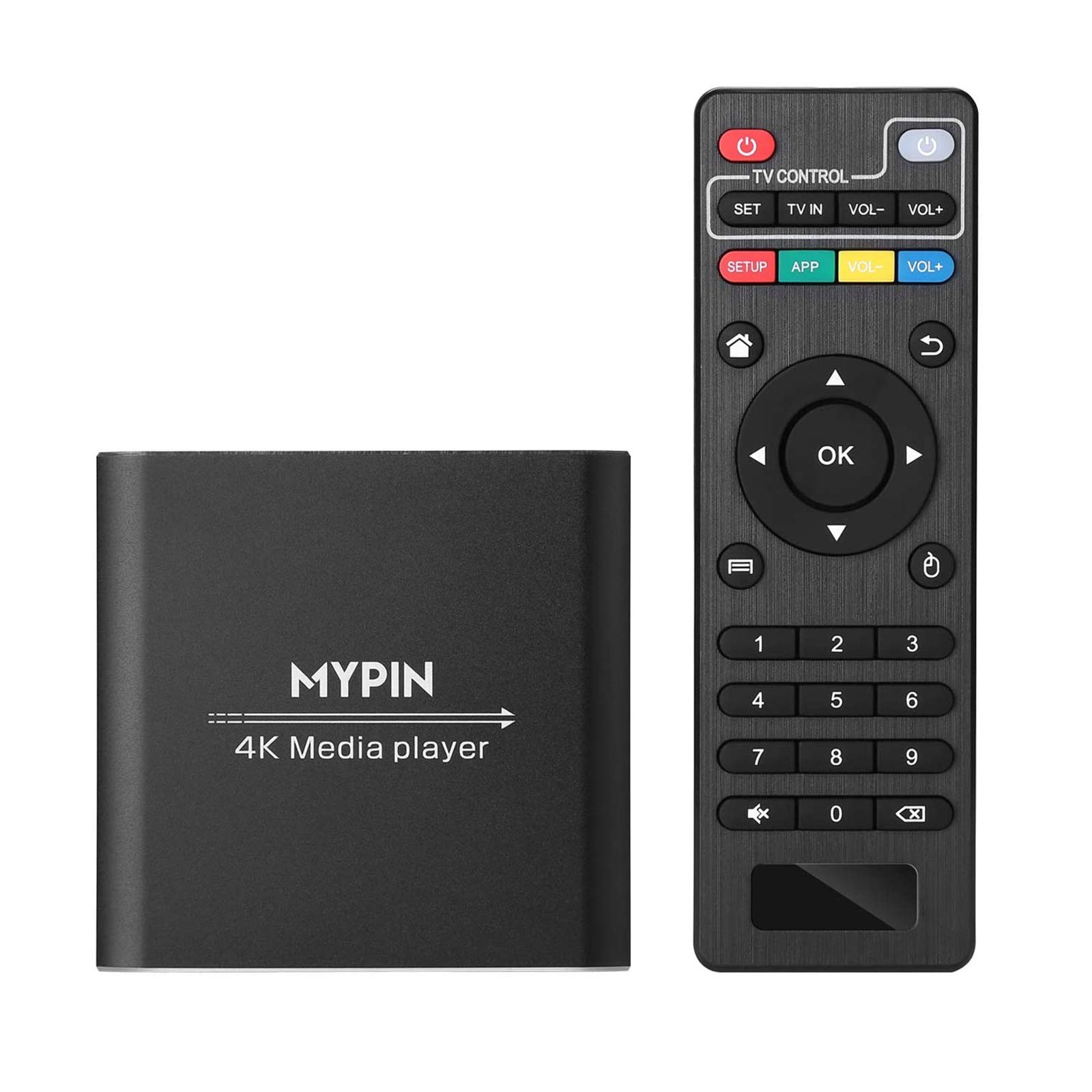 4K Media Player with Remote Control, Digital MP4 Player for 8TB HDD/USB Drive...