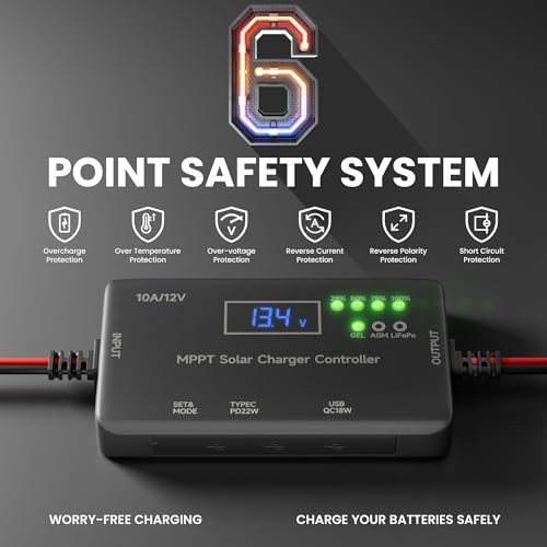 Solar Charge Controller 12V 10A - MPPT - Solar Panel Charge Controller 10A MPPT