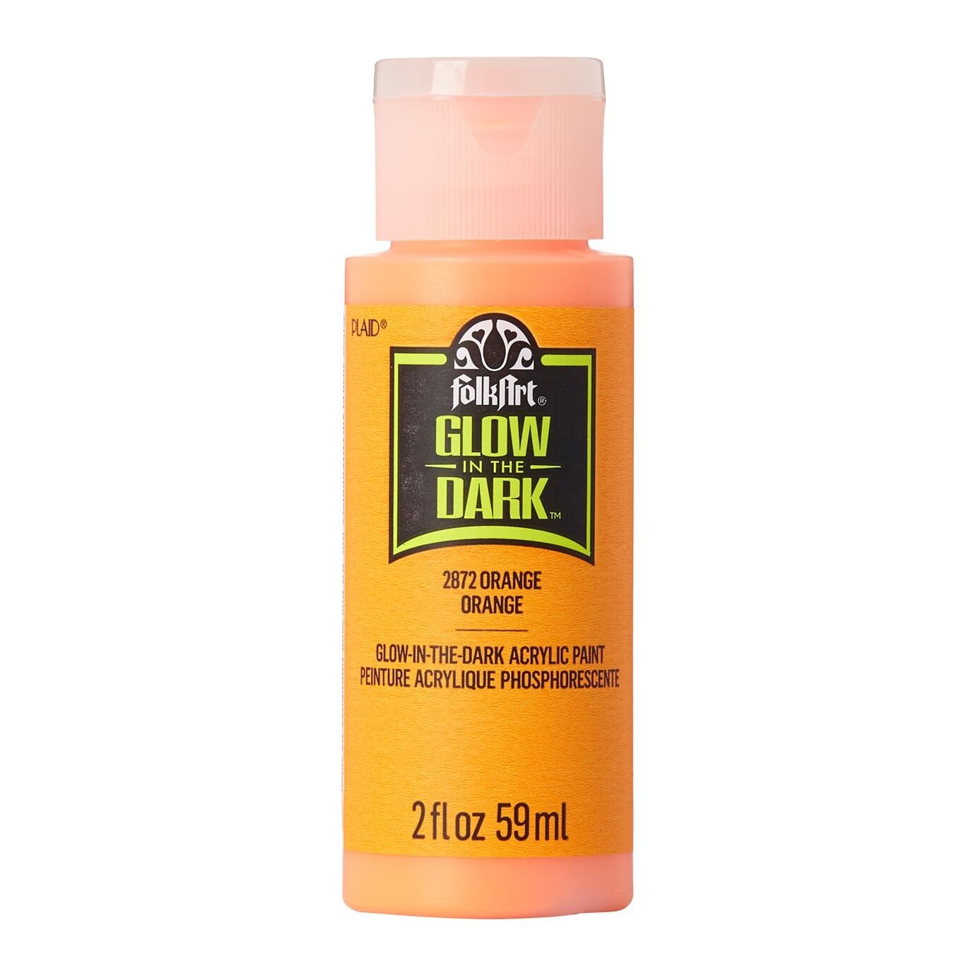 FolkArt Glow-in-the-Dark Acrylic Colors 2oz-Orange - 3 Pack