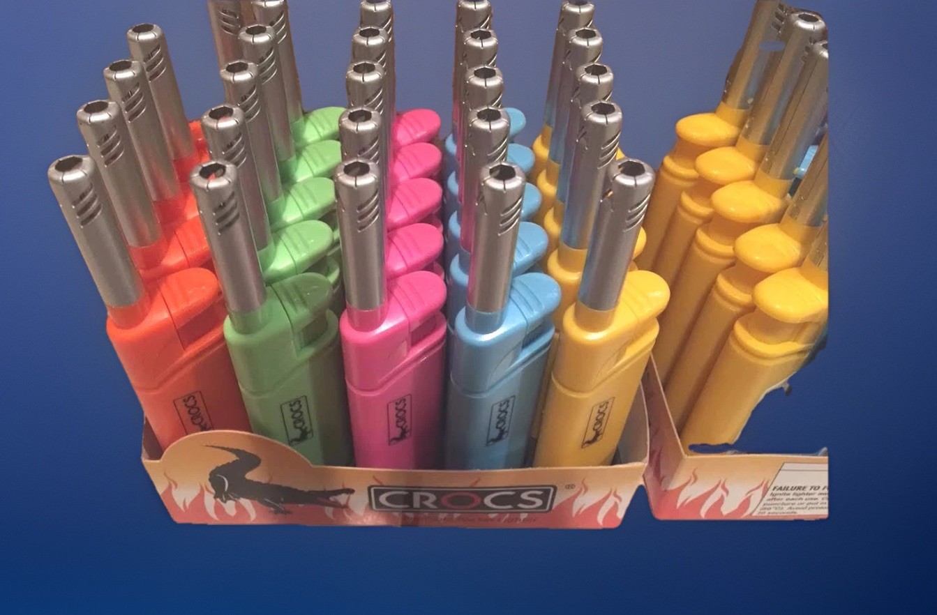 5 Crocs Handy Lighters LONG REACH Nozzle Candle Lighters  Mixed Colors