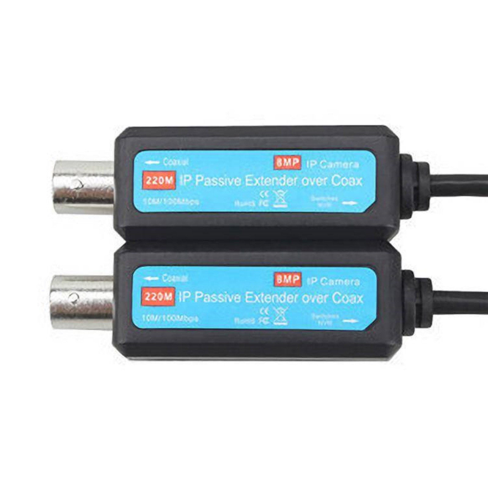1Pair Passive Coaxial lP Extender 10/100mbps lEEE802.3 10Base-T PAL/NTSC/SECAM
