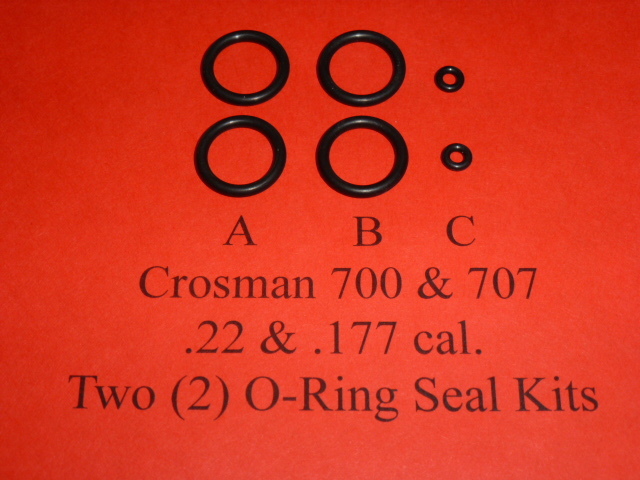 Crosman Model 700 & 707 CO2 Rifle. Two Complete O-Ring Seal Kits