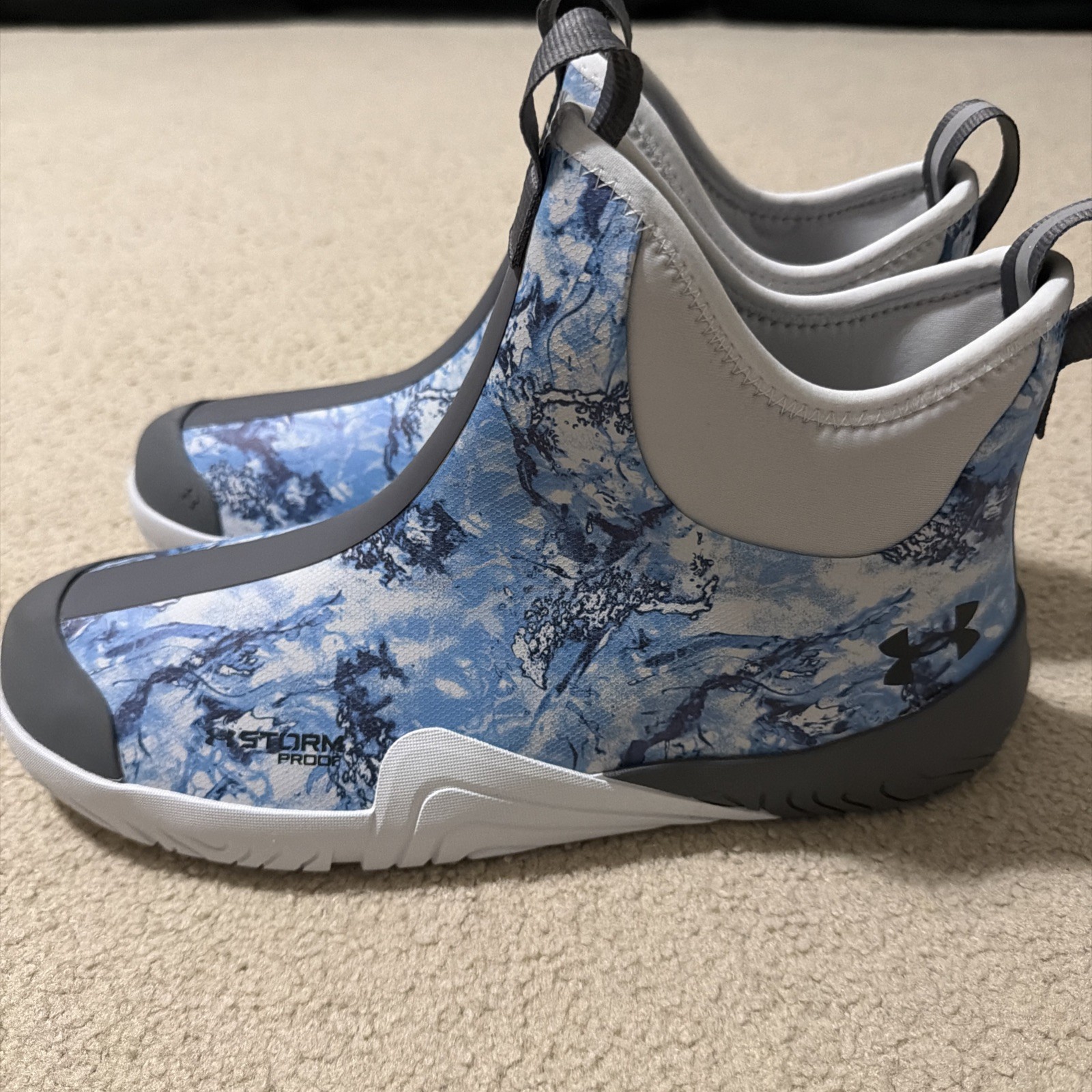 Under Armour 3028673 Mens 12 Shoreman Water Camo Print Fishing Ankle Deck Boots