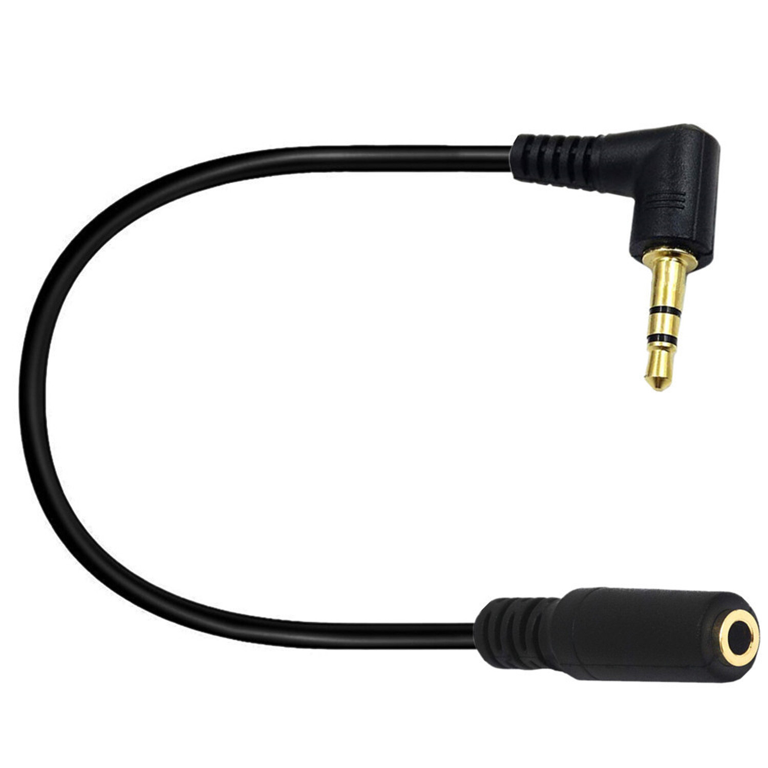 3.5mm 3 Pole Right Angle TRS Audio Stereo Male To Female Extension Adapter Cable