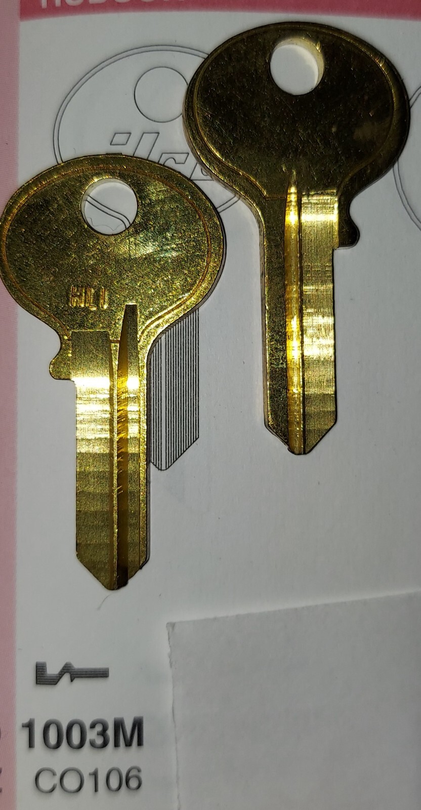 Auth, Bommer, Corbin, Hudson, 1003M, CO106, HL1, 5AU1, Vintage Key Blank.