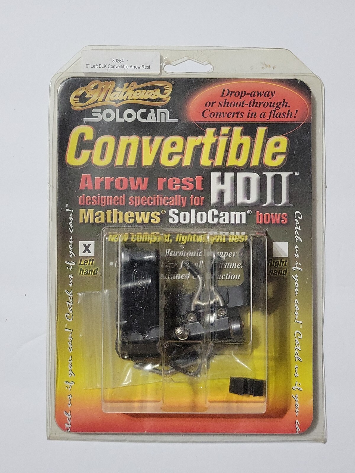 Mathew’s Solocam Convertible HD II Arrow Rest Black Left Hand SEALED NEW