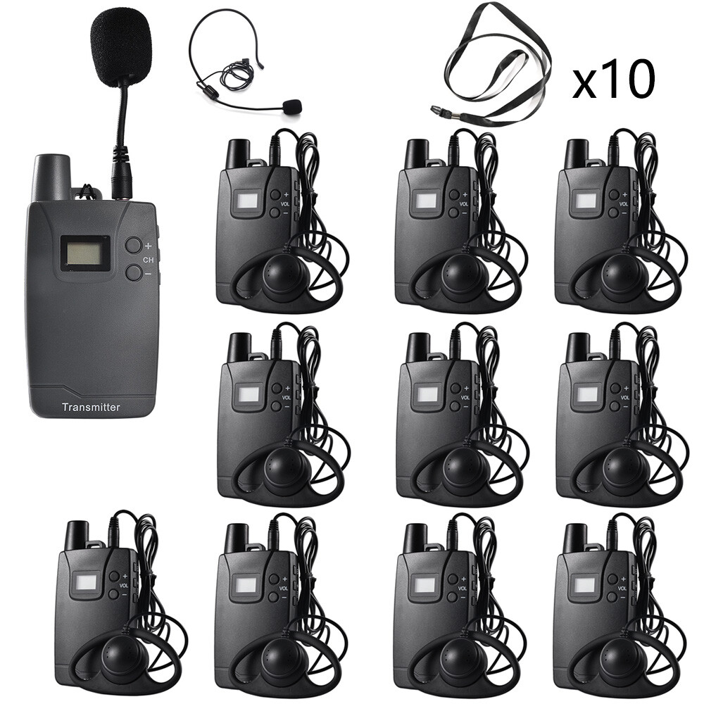 Wireless Whisper Audio Guide System for Group Factory Tour AA Battery Church
