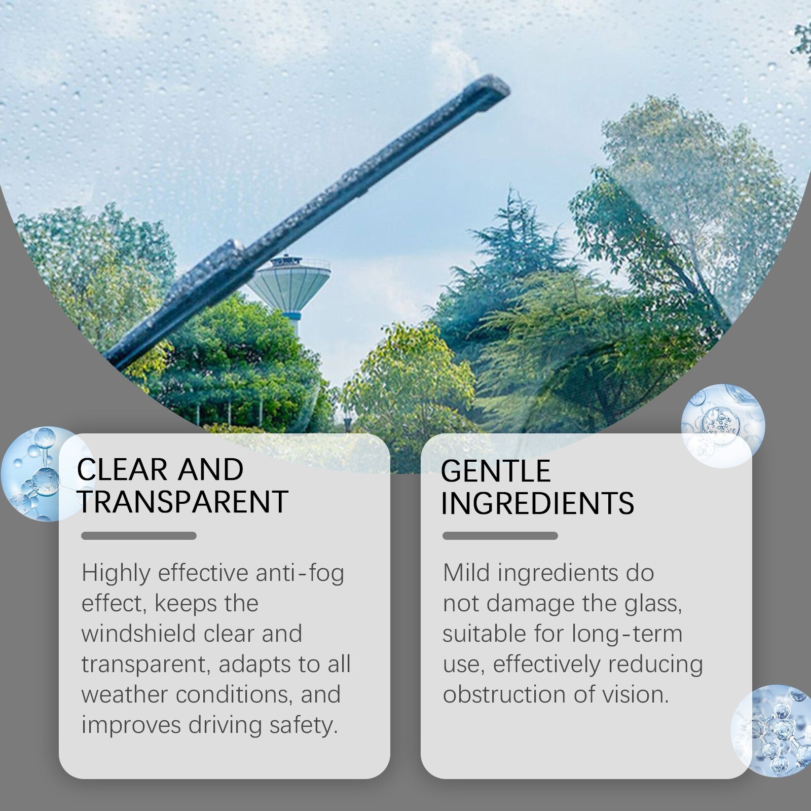 Automotive windshield coating agent for removing stains from the windshield