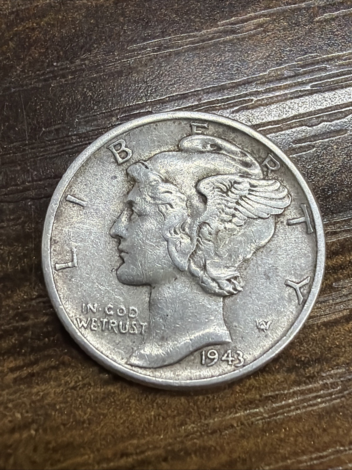 1943 Mercury Dime - Actual Silver Coin Shown XF Shape Same Day Shipping Free