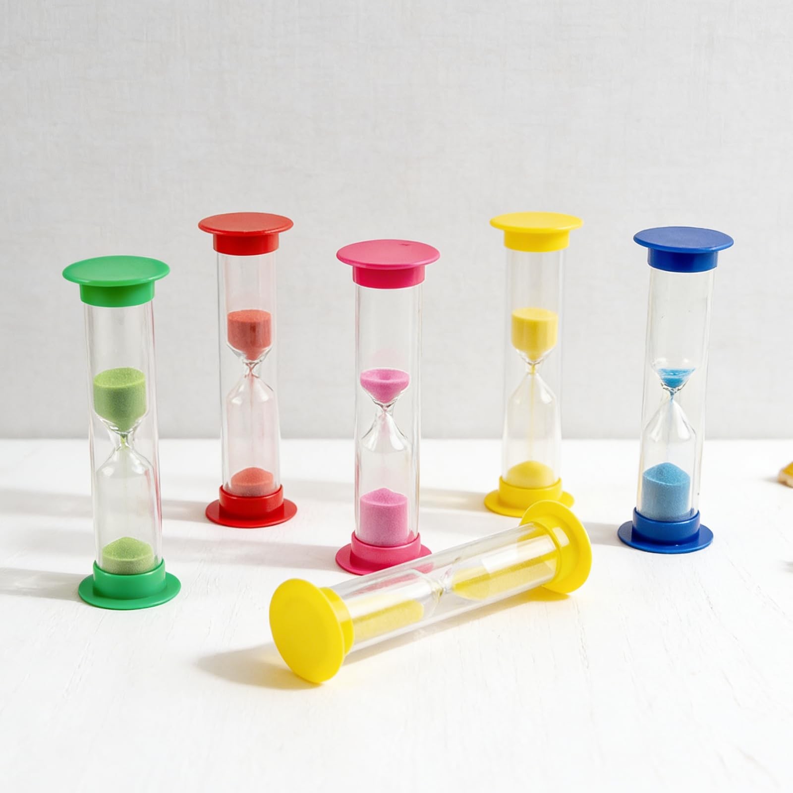 50 Pcs 2 Minute Sand Timer, Multicolor Plastic Sand Clock Timer, Mini Hourgla...