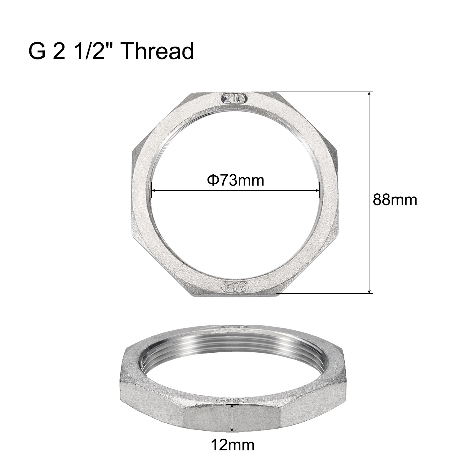 Cast Pipe Fitting Hex Locknut Nut g 2 1/2" Female Thread (DN65)