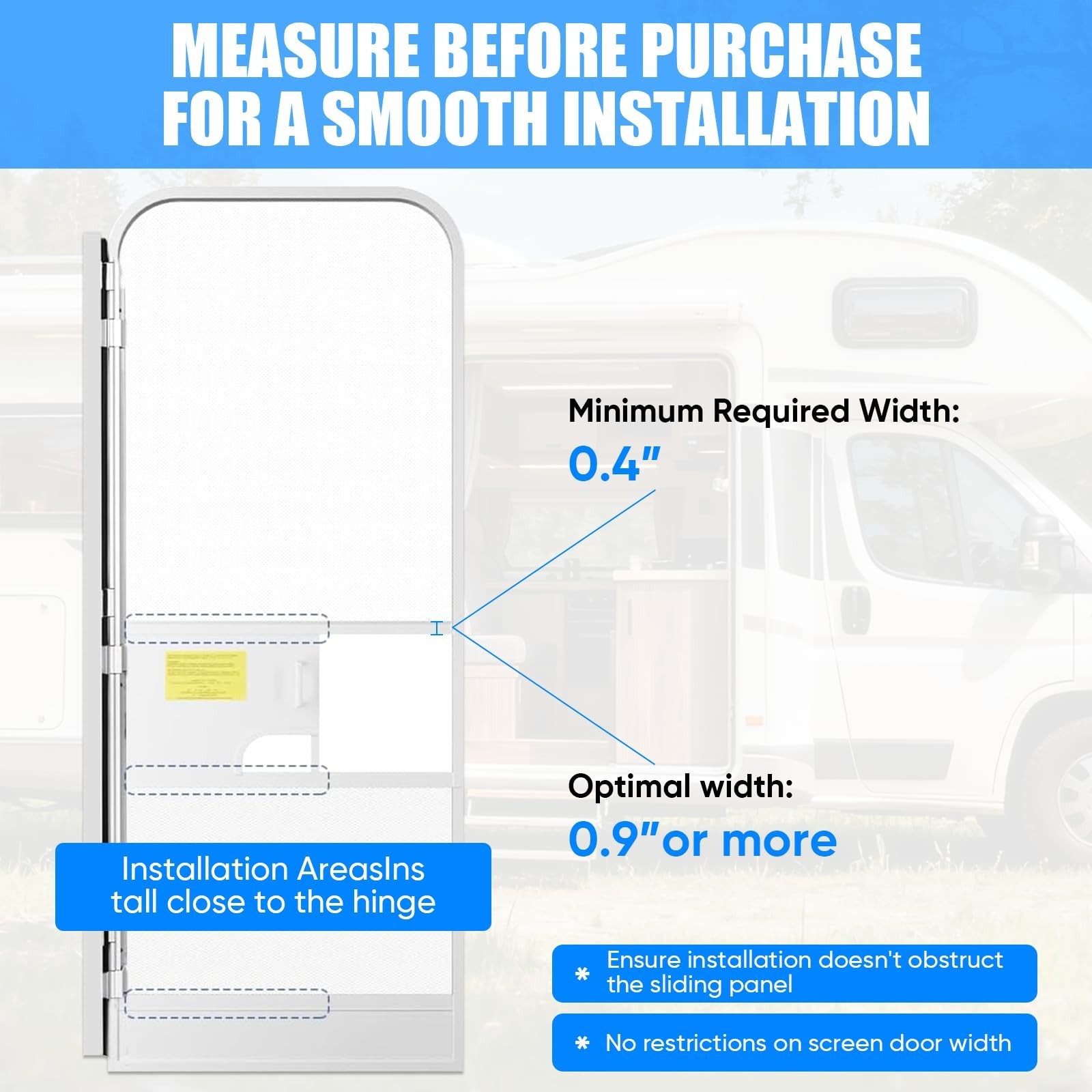 RV Screen Door Closer with Adjustable Tension, Aluminum Automatic Closing Dev...