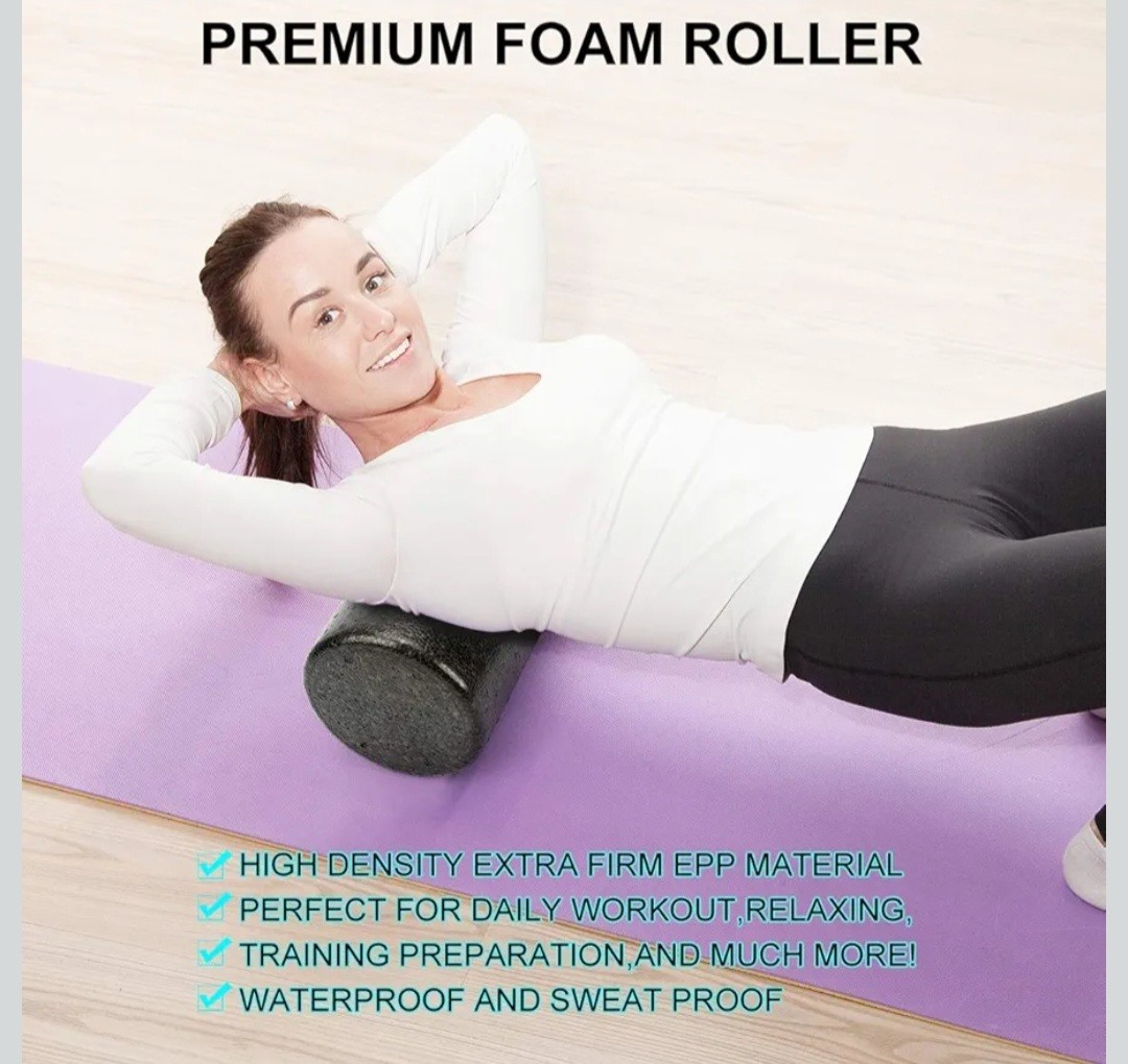 Foam Roller Set Back Roller, Roller Stick,2 Foot Fasciitis Ball Stretching Strap