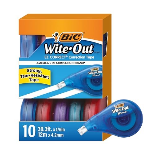 Wite-Out EZ Correct Tear-Resistant Correction Tape with 10 Count (Pack of 1)