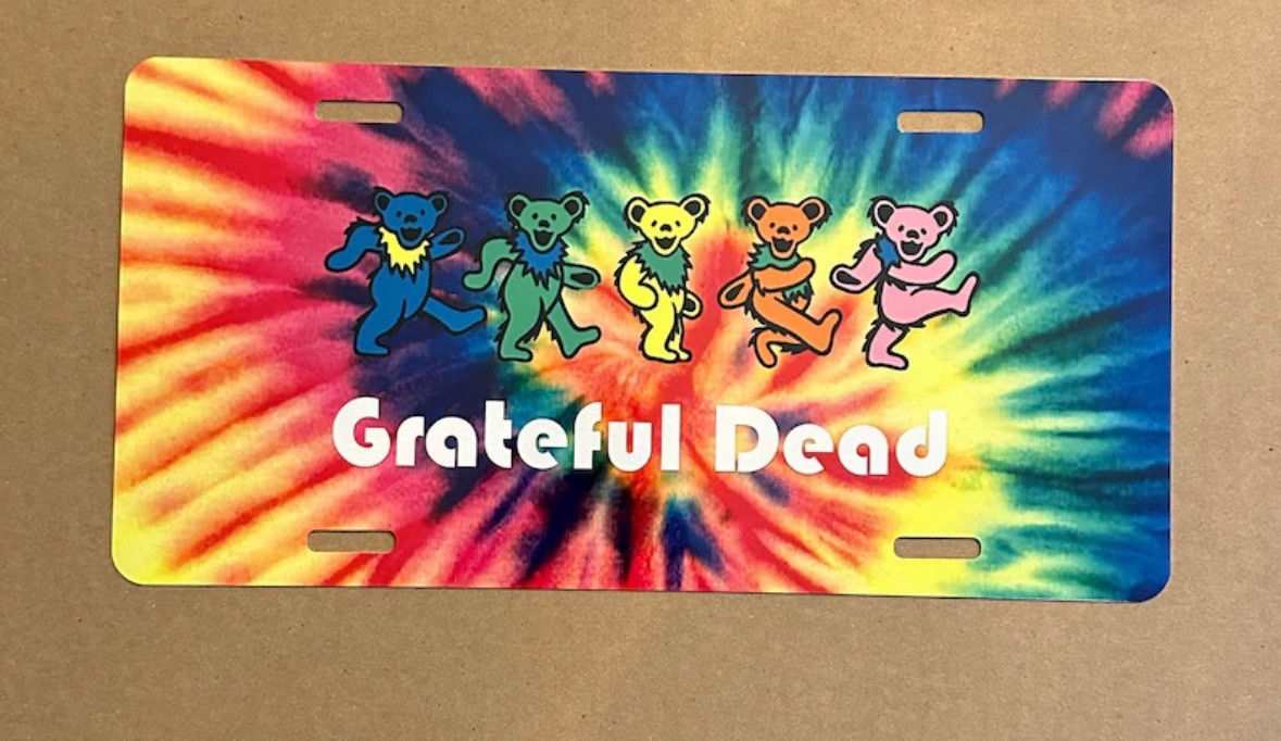 Grateful Dead Dancing Bears Music Aluminum License Plate Size 12"X6"