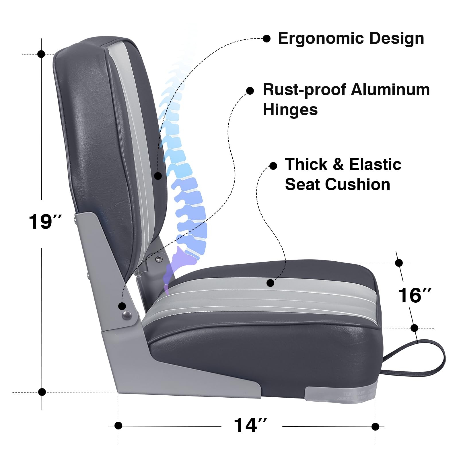 Deluxe Folding Boat Seat (Gray/)