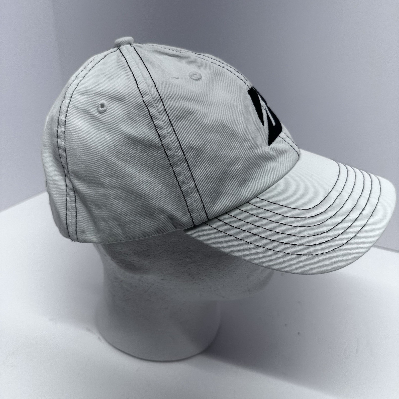 Bridgestone Golf Hat White Black Detail Stitch Boom It Strapback Cap