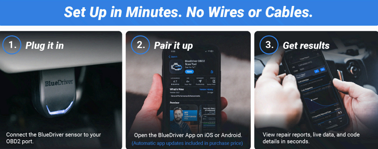 Pro OBD2 Scanner, Bluetooth Code Reader, ABS/SRS/TPMS, No Subscription