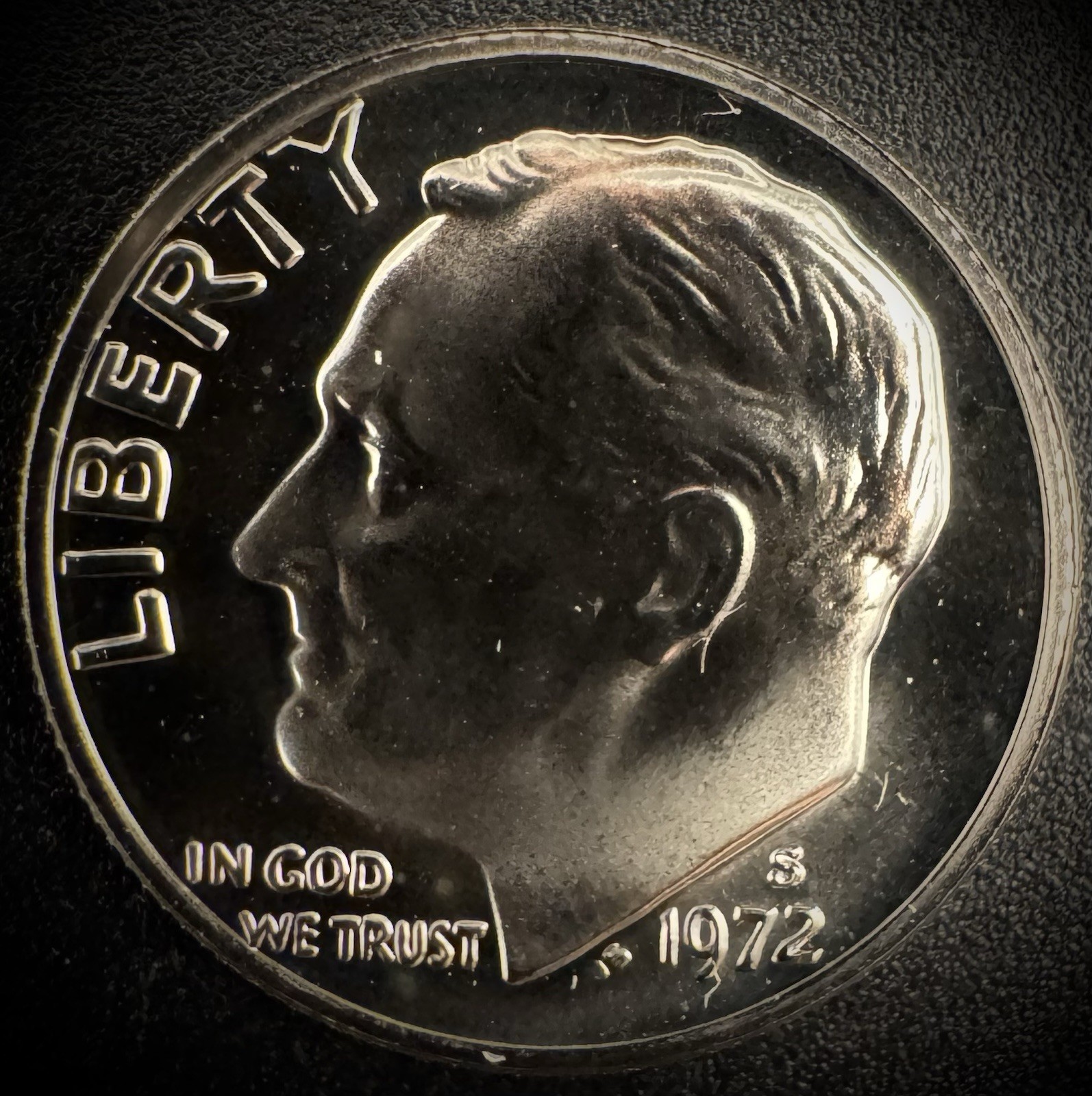 1972-S PROOF Roosevelt Dime 10C Clad CAMEO Coin From US Mint Proof Set