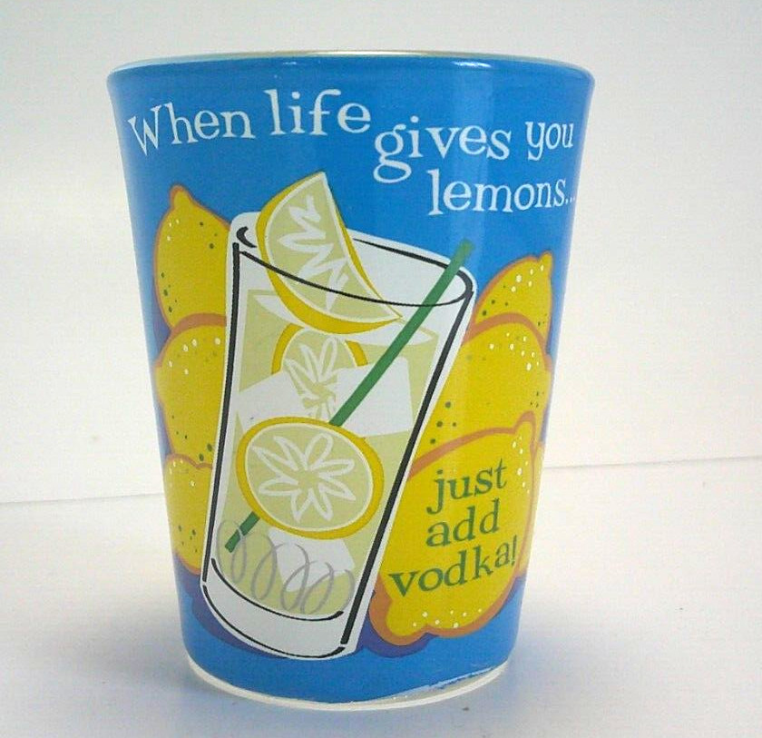 Shot Glass "When Life Hands You Lemons Just Add Vodka" Wrapped Glass