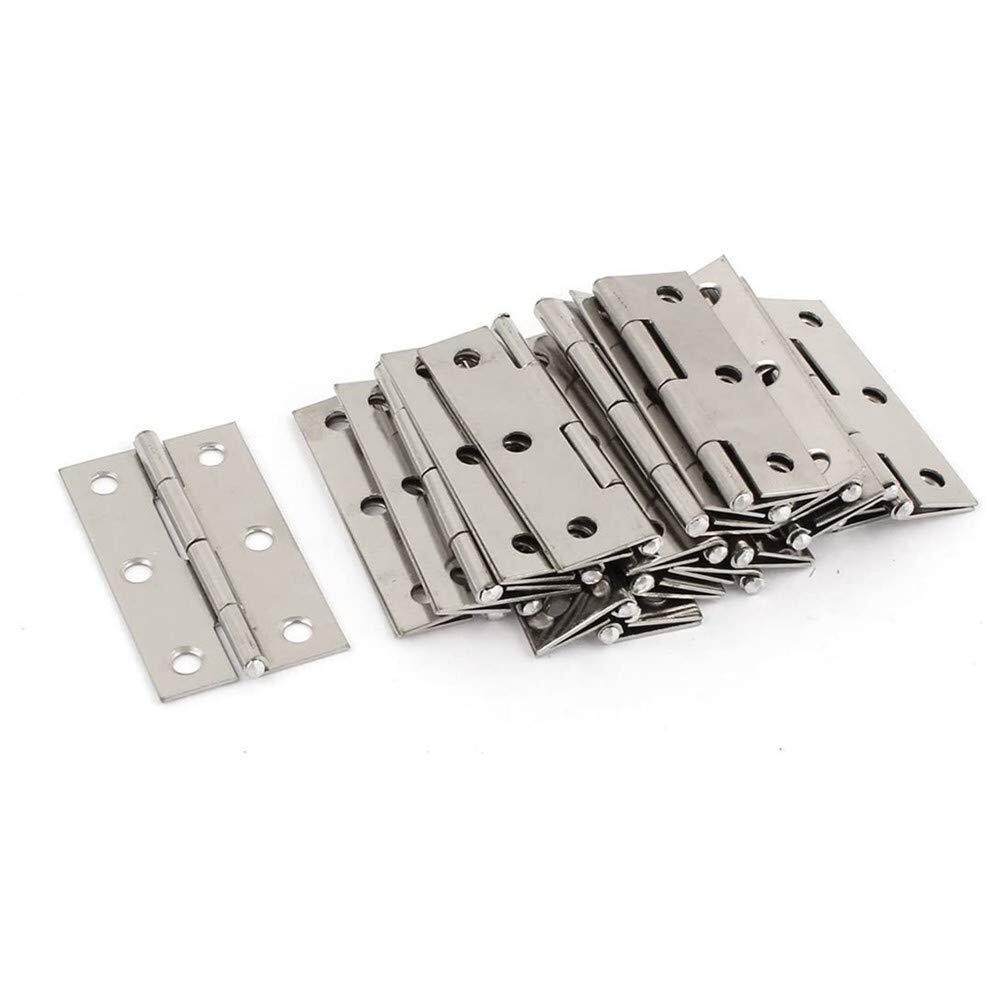 Stainless Steel Folding Hinges 10 Pack 2 Inch Silver Cabinet Gate Door Butt
