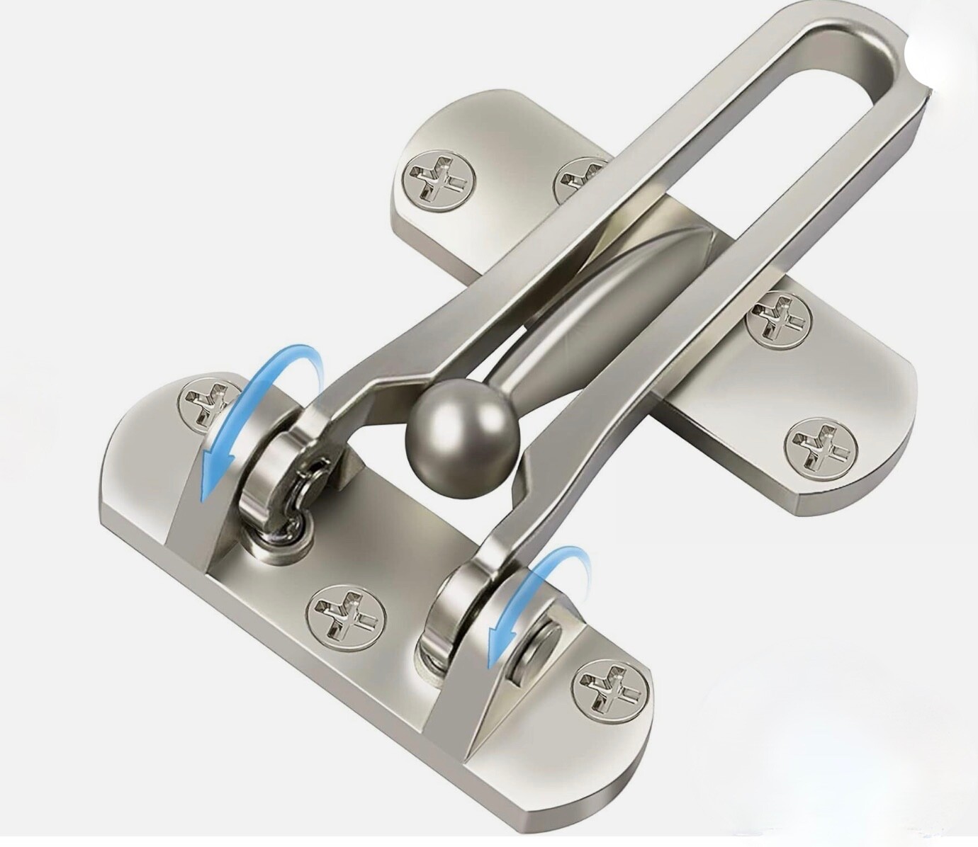 SWING BAR DOOR GUARD LOCK, Satin Nickel, Slide Bolt Protection Security, New