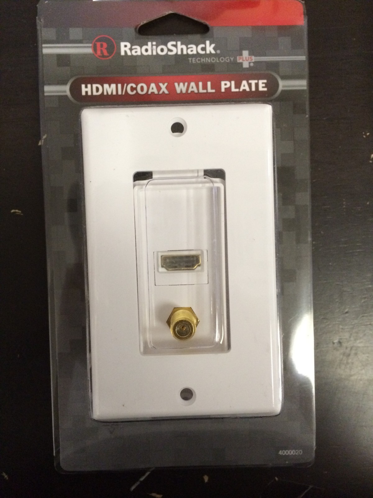 (1 pc) RadioShack HDMI Coax TV Decorator Wall Plate Cover Jack 1080P HD Coaxial
