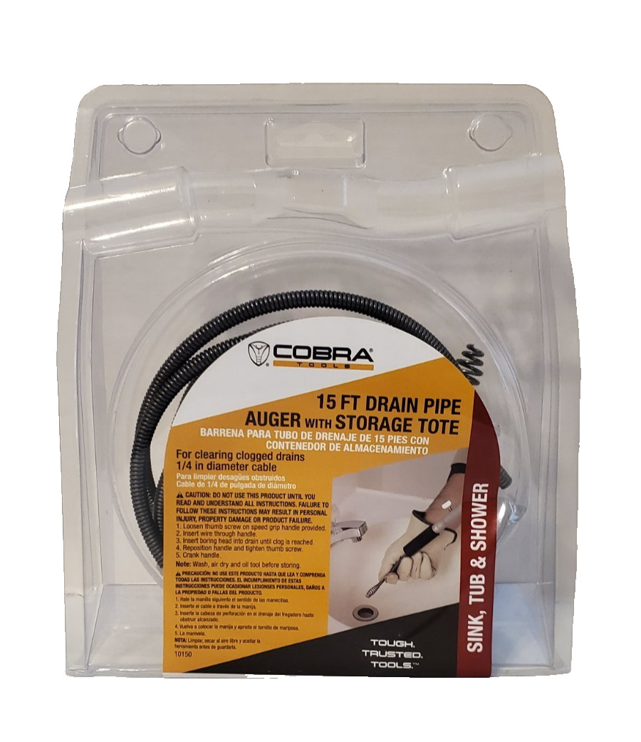 Cobra 15 ft. Drain Pipe Auger
