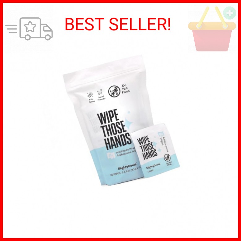 MightyGood Wipe Those Hands Individually Wrapped Antibacterial Wipes (30 count)