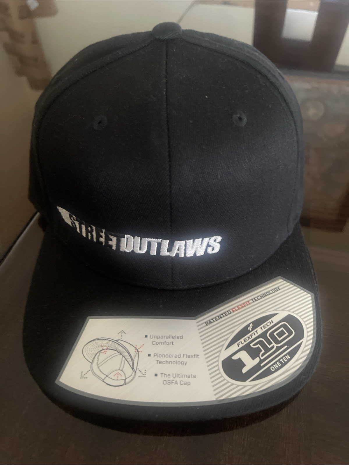 Street Outlaws Hat Cap Black White Logo Flexfit 110 One Ten OSFA Racing